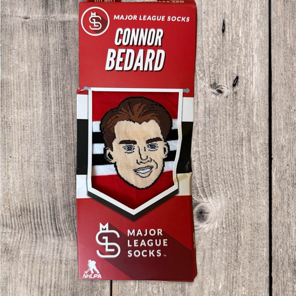 Major League Socks Connor Bedard Red Athletic Crew Socks